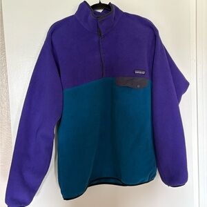 Patagonia Purple and Teal Synchilla Fleece Large
